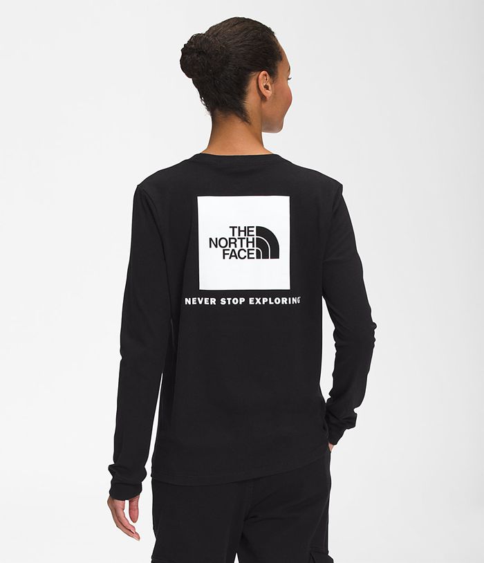 The North Face T-Shirts Μαυρα Γυναικεια Μακρυμανικα Box Nse - Greece 3450TBOVN